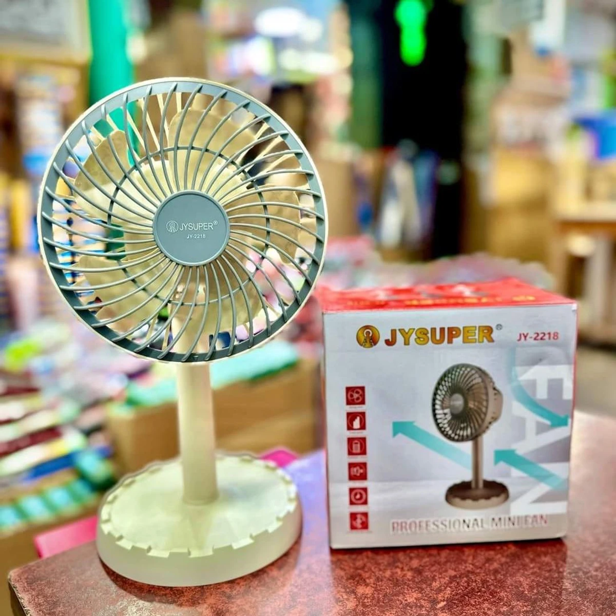 𝗝𝗬𝗦𝗨𝗣𝗘𝗥 রিচার্জেবল FAN-JY-2218